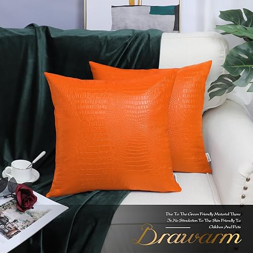 Miniatura 76 de BRAWARM Fundas de almohada de piel sintética de 16 x 16 pulgadas, paquete de 2 fundas de almohada de cuero plateado, almohadas decorativas de piel