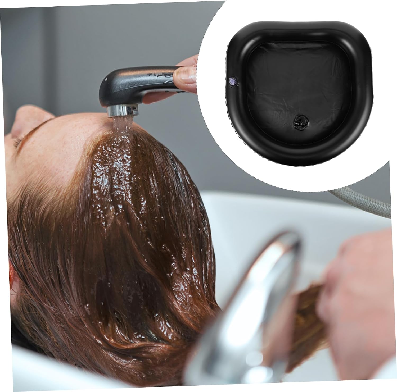 Inflatable Shampoo Basin for Bedridden Hair Washing, Lightweight PVC