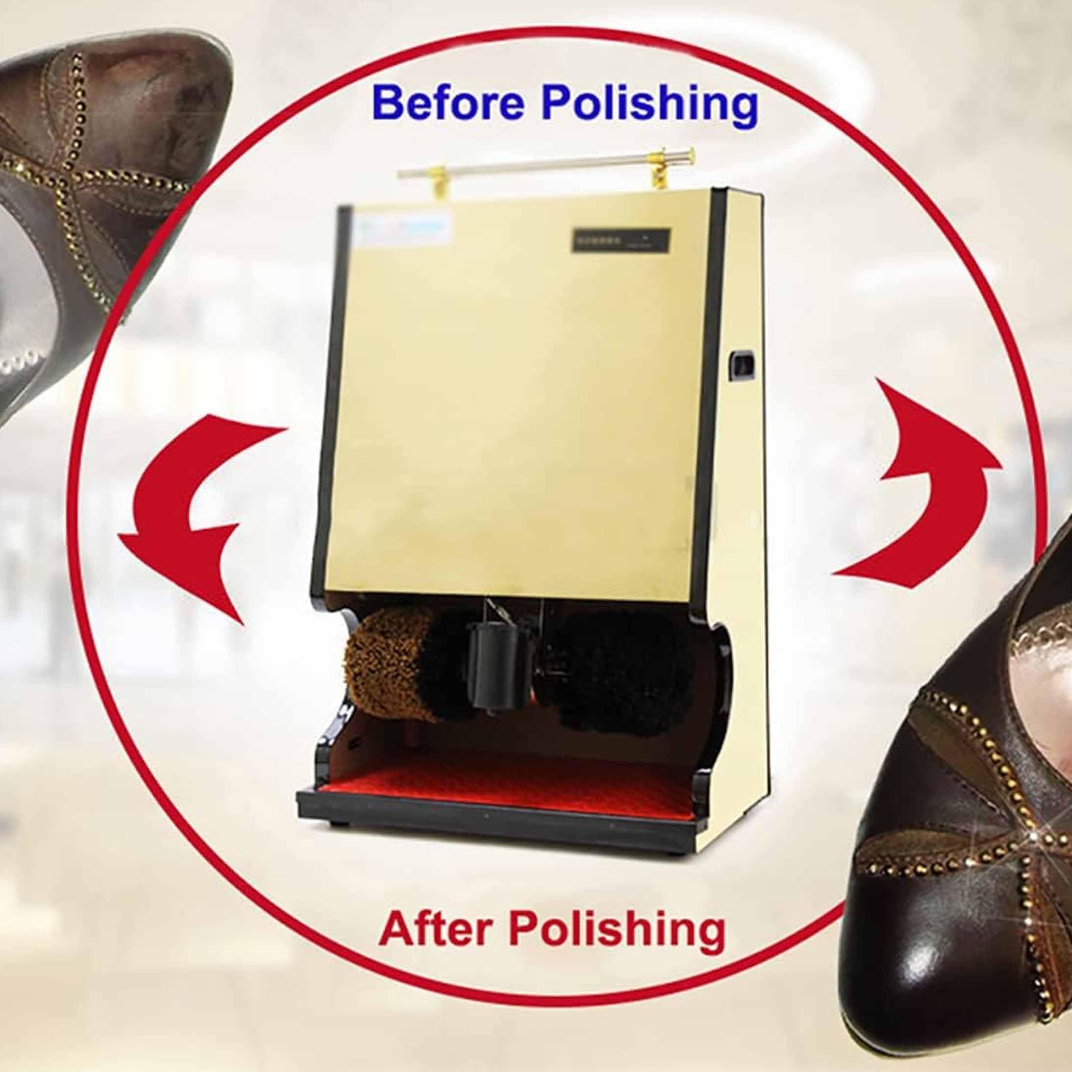 Pulidora de zapatos vertical automática de inducción, cepillo combinado doble, bajo ruido, limpiador eléctrico de zapatos sin contacto, engrasado automático, ahorro de mano de obra para uso en casa y