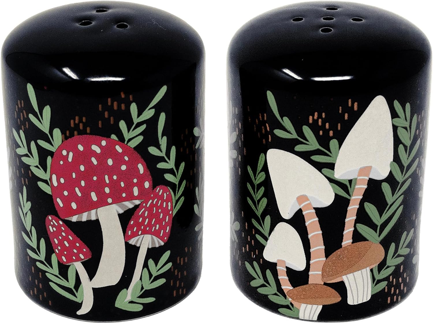 Steel Mill & Co. Mushroom Salt & Pepper Shakers, Cute Novelty Mushroom Decor, Cottagecore/Hippie/Fairycore Kitchen Accessories