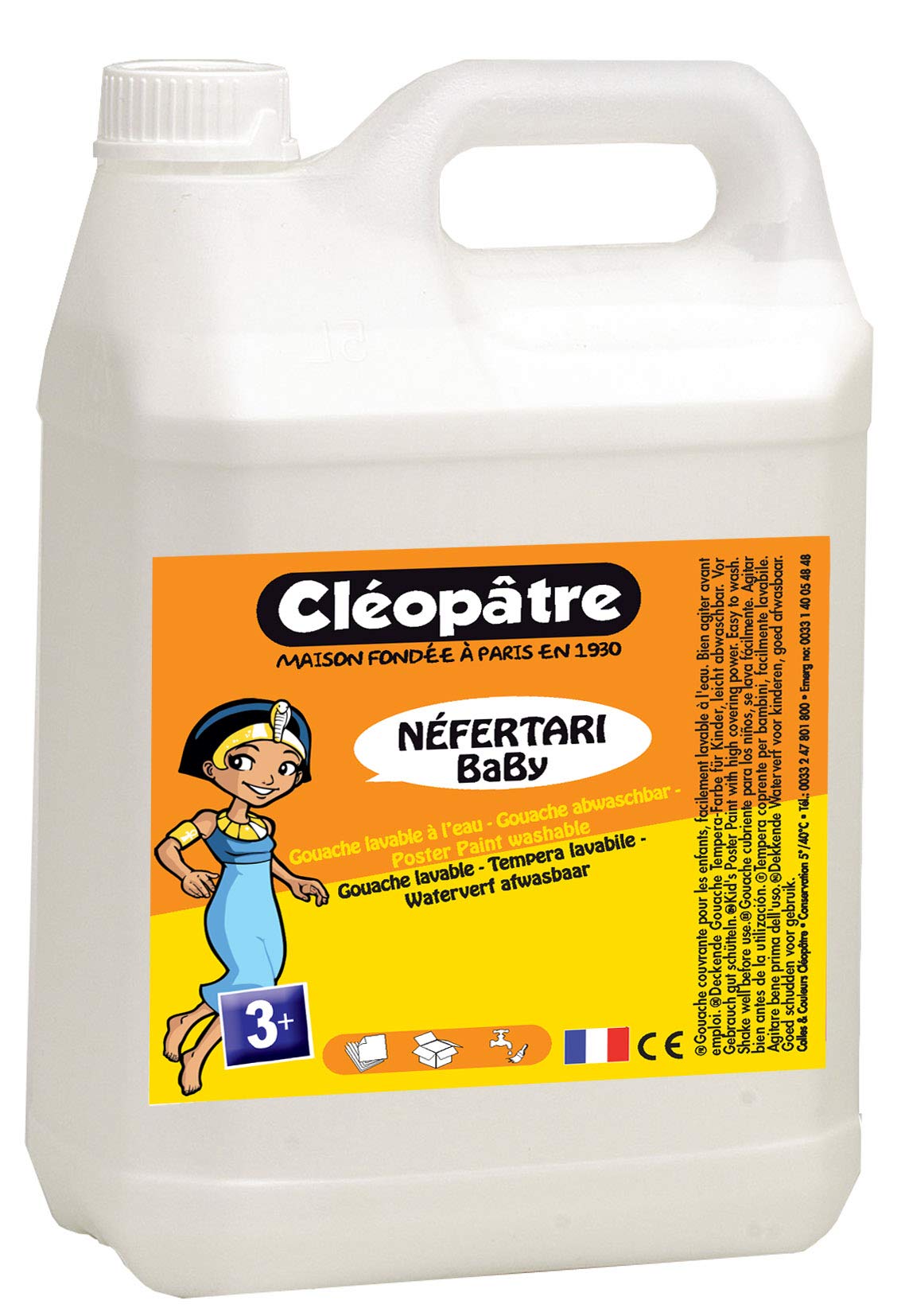 Cléopâtre - PGBB5-1 - Peinture Gouache Néfertari Baby - Blanc - Bidon 5 L