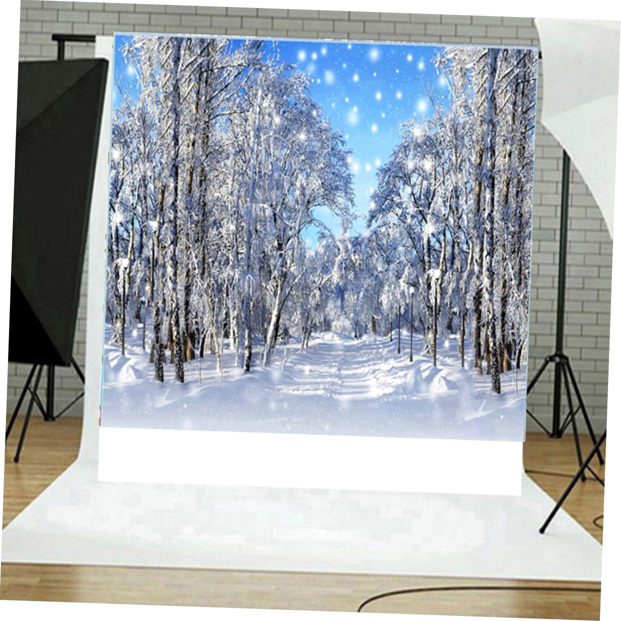 HOMSFOU 4pezzi Sfondo Fotografico Invernale Alberi Per Decorazioni Natalizie Per Cabine Photobooth e Festività Di Natale Atmosfera Magica Per Eventi e Ritratti Infanzia