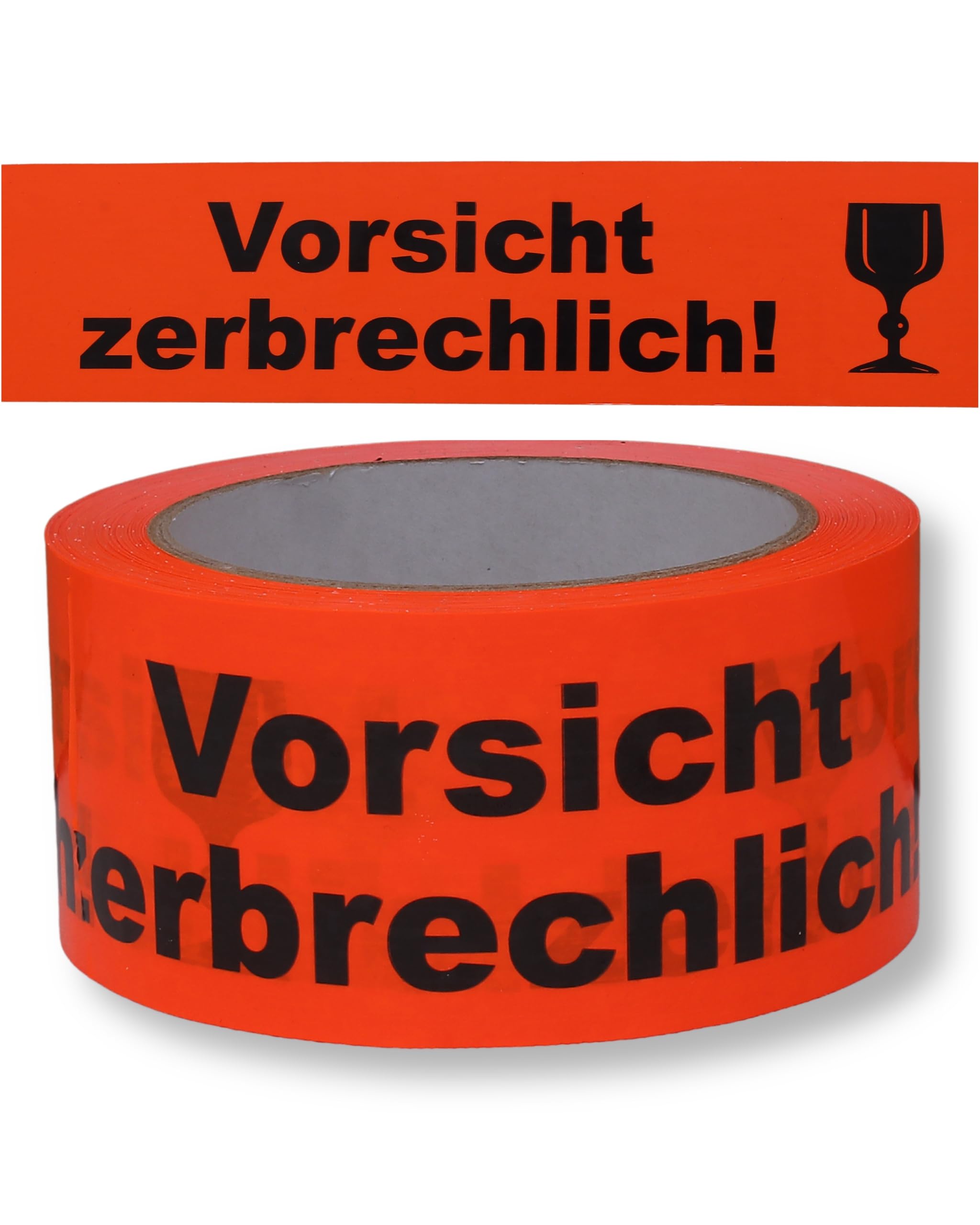 gws Cinta adhesiva de advertencia de PVC de color naranja pasillo. Cinta adhesiva de embalaje fuerte de calidad profesional. Cinta de advertencia de 50 mm x 66 m (6 rollos)