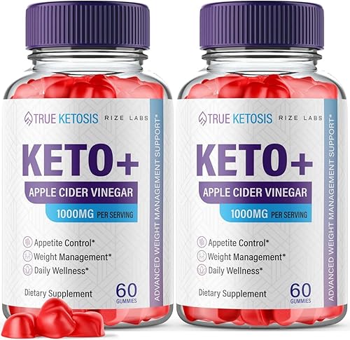 Paquete de 2 gomitas Keto de cetosis verdaderas, gomitas True Ketosis ACV para pérdida de peso avanzada, gomitas de cetosis verdadera Keto + ACV