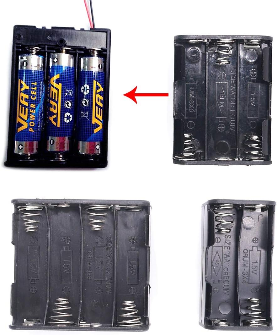 3Pcs 4/6/8 X 1.5V AA Battery Holder with Standard Snap Connector