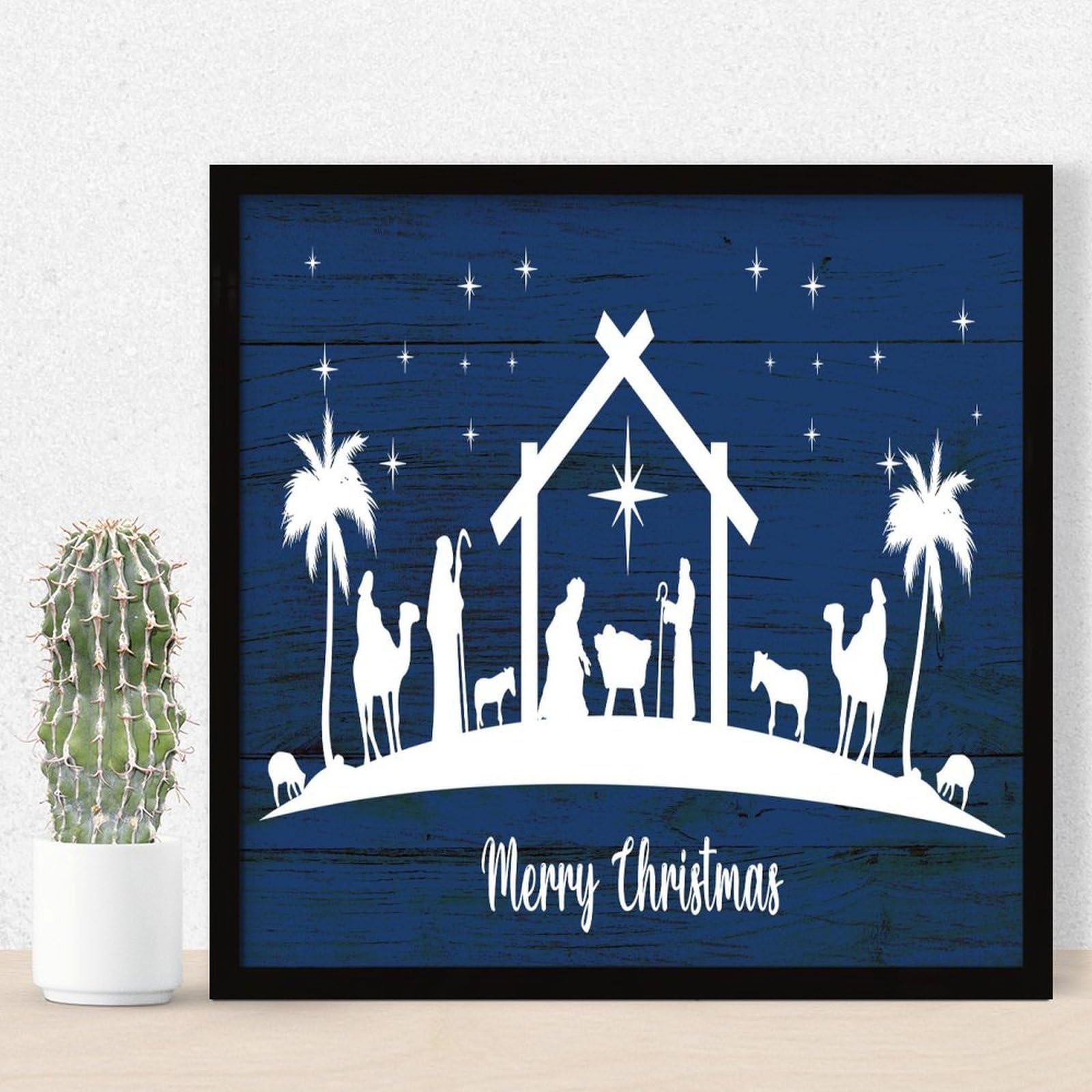 Décoration de Noël pour la maison en bois mural et à poser de taille 30cm
