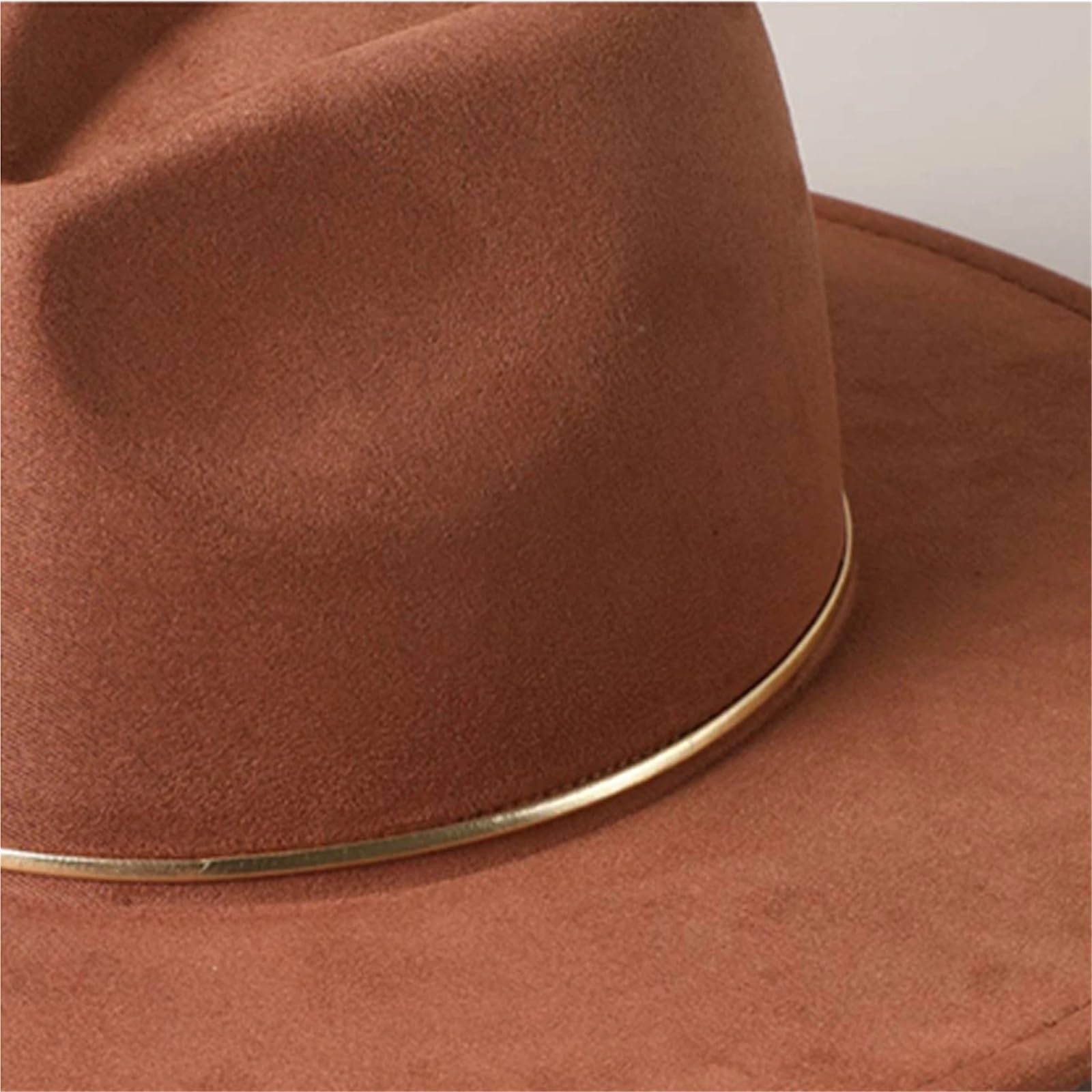 Cappello da donna in pelle scamosciata colorata, a tesa larga, da 9,5 cm, da uomo, da jazz, da cowboy