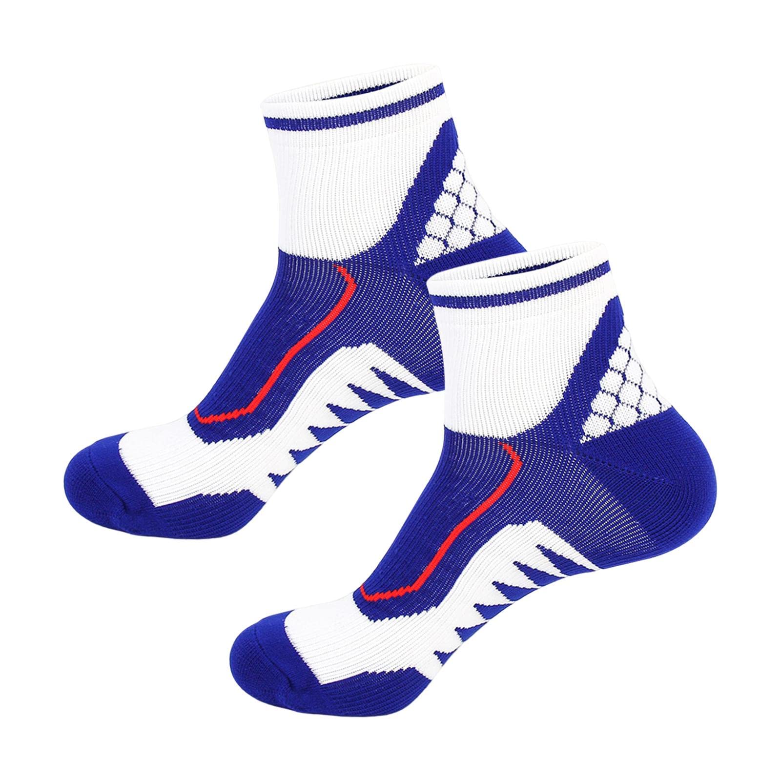 1 Pair Men Crew Socks Breathable Athletic Sports Ankle Socks for Football Blue-image-30