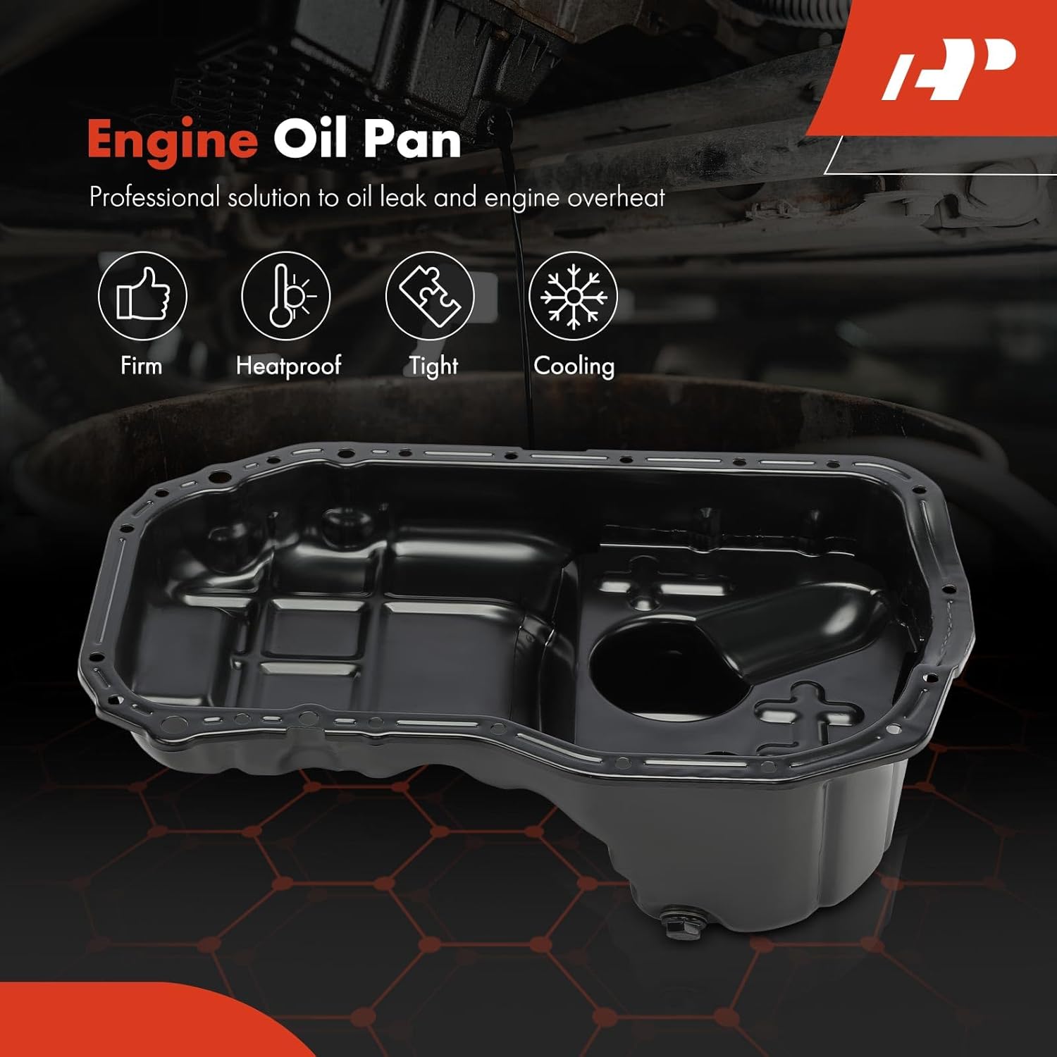 A-Premium Engine Oil Pan Sump with Drain Plug Compatible with Mitsubishi Eclipse 2006-2012, Galant 2004-2012, 2.4L Gas