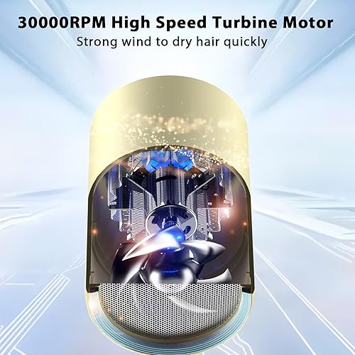 Miniatura 6 de Secador de pelo portátil con boquilla, secador de pelo de doble luz azul para mujeres, mini secador de pelo de viaje de 1000 W, rosa