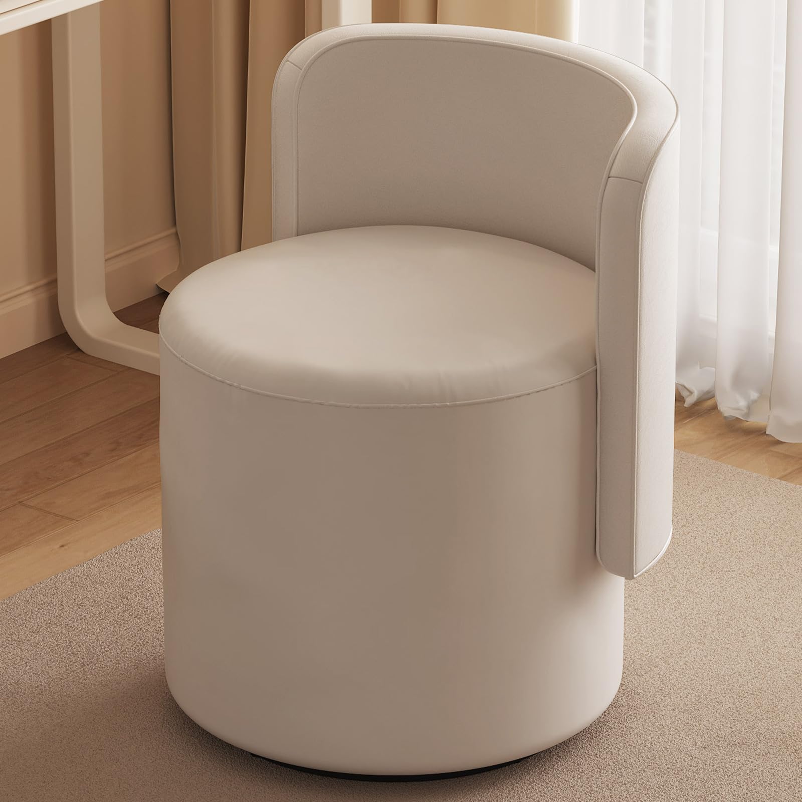 Miuuod Chaise de Maquillage Pivotante Moderne avec Dossier, Chaise d'Accent Ronde Multifonctionnelle pour Salon, Entrée, Couloirs, Chaises de Coiffeuse pour Chambre