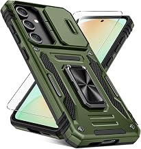 Caka for Samsung Galaxy S24FE Case with Stand & Screen Protector | 360° Rotated Kickstand, Camera Lens Cover, HD Tempered Glass Film, Heavy Duty Hard Shockproof Protective Rugged Phone Cover