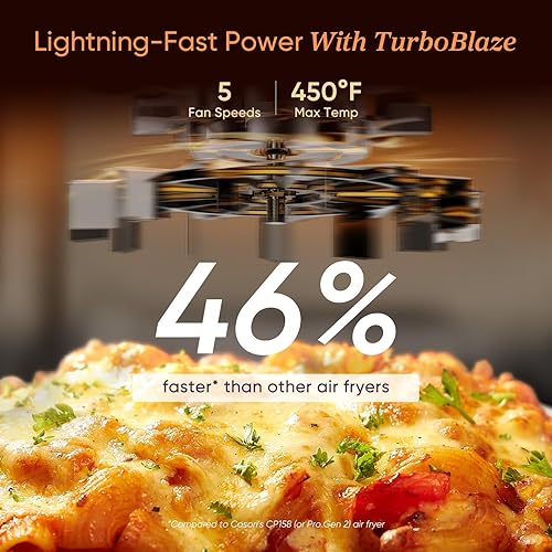 Miniatura 3 de COSORI TurboBlaze - Freidora de aire compacta de 6.0 cuartos de galón que asa, hornea, prueba, 9 funciones, 5 velocidades, cocina rápidamente, 95%