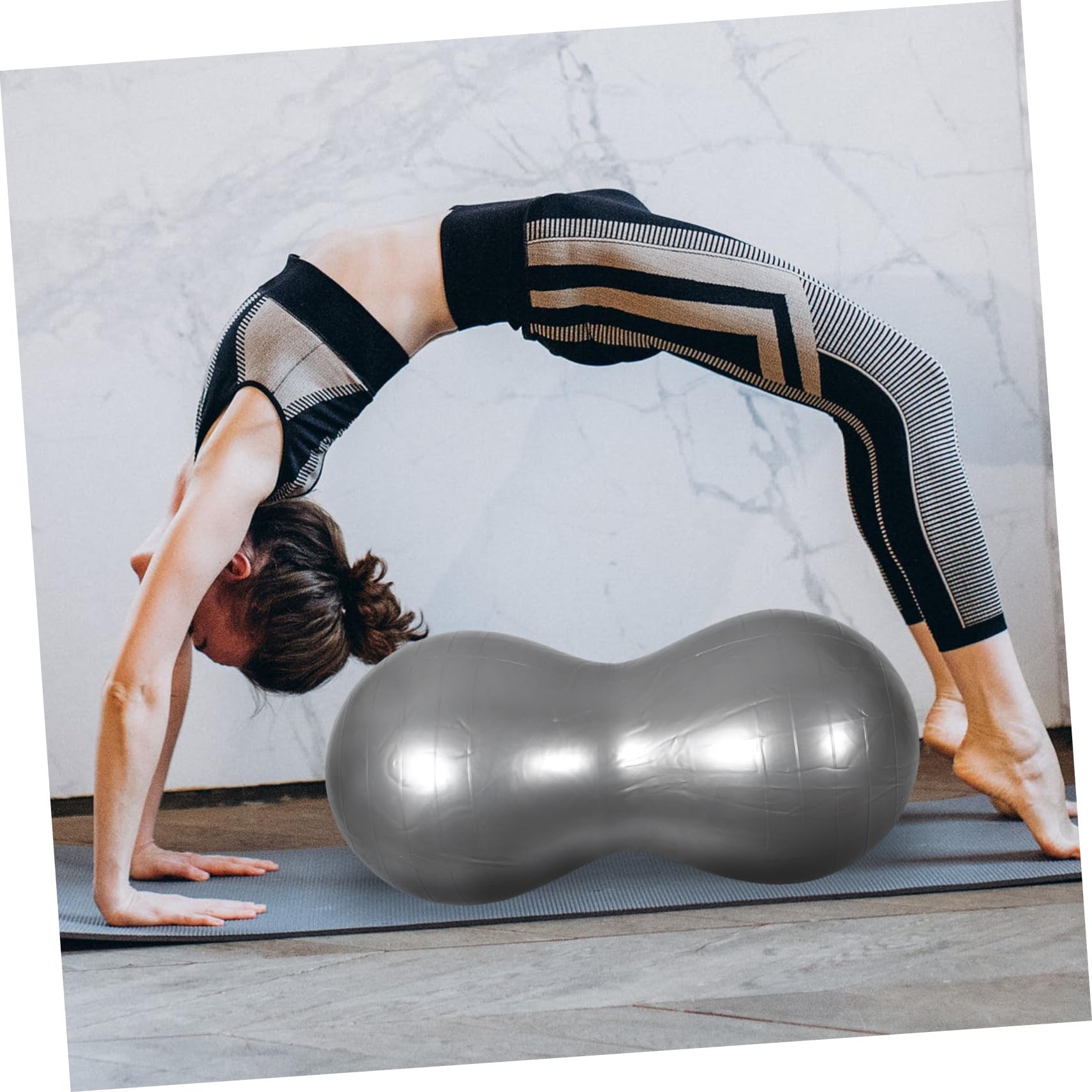 BESTonZON Anti Burst Yogabälle aus PVC mit Aufblasgerät Weiche Gymnastikbälle für Massage und Bodybuilding Tragbar und Robust für Yoga Zubehör