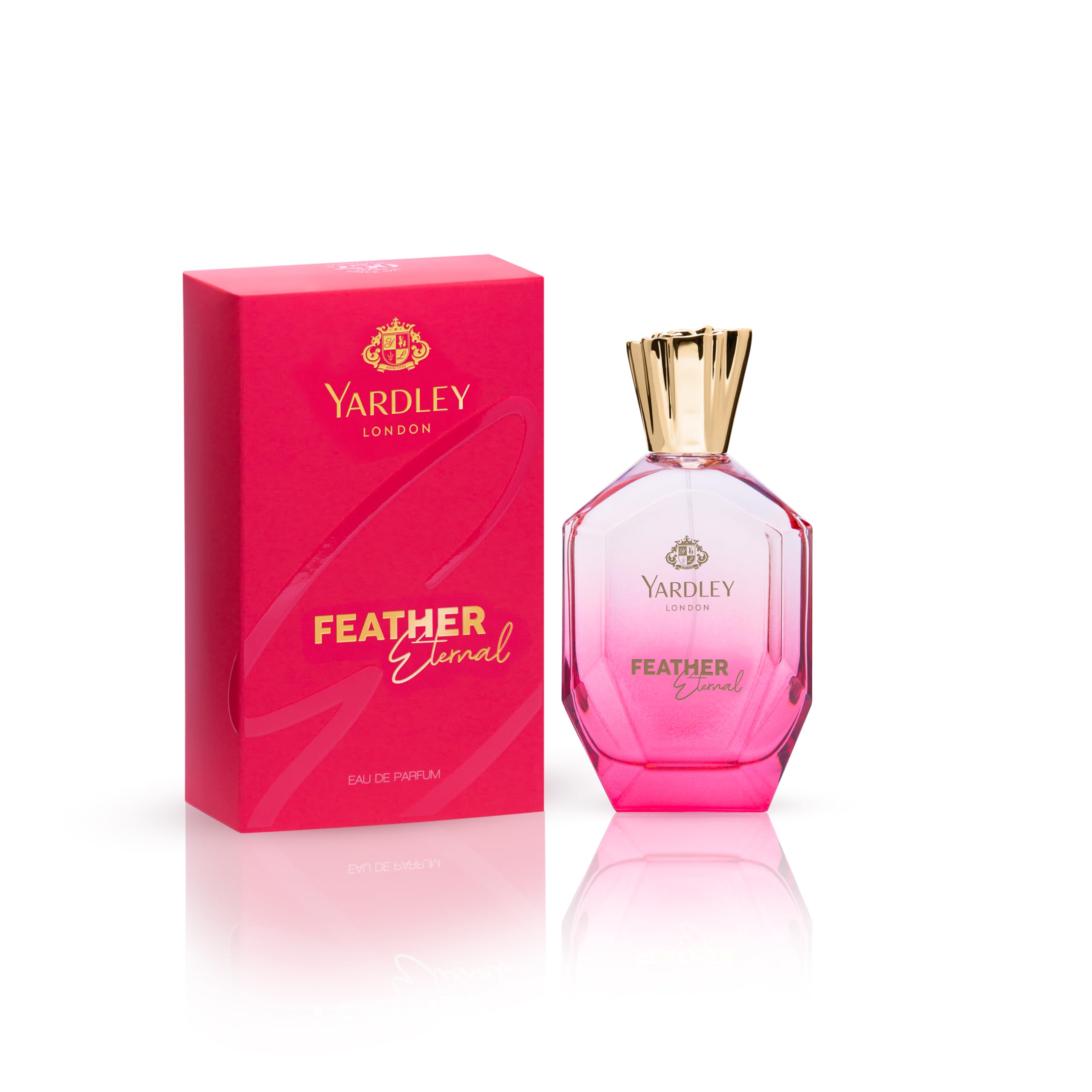 Yardley Feather Eternal Eau De Parfum - 100ml | Notes Of Rose Leaves, Red Berries, Magnolia, & Jasmine | For Delicate Women