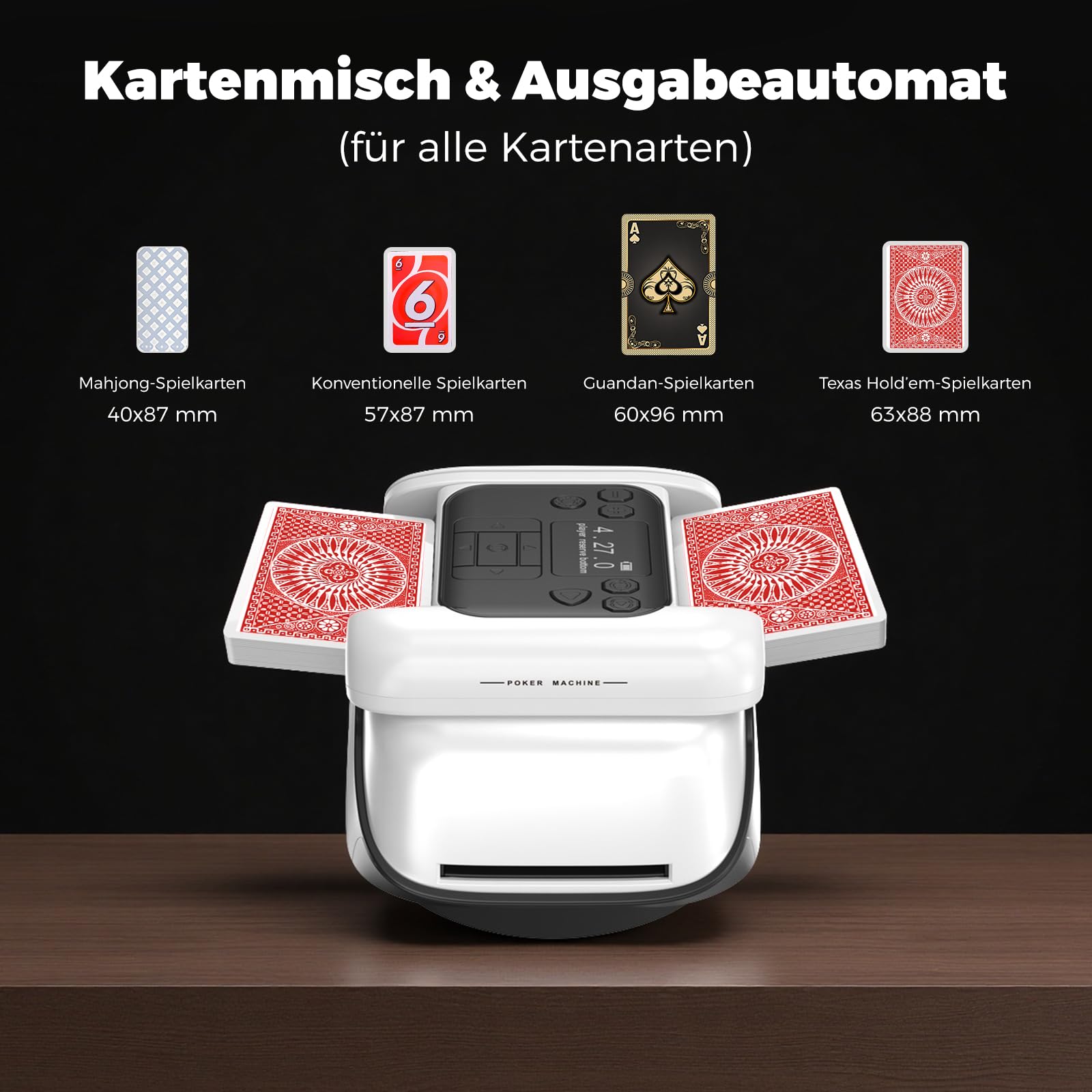 Automatischer Kartengeber & Kartenmischer mit 360° Drehfunktion, anpassbarer Kartenzuteilung für beliebig viele Spieler, vielseitigem Ausgabewinkel, Kompatibilität (mit Fernbedienungen)