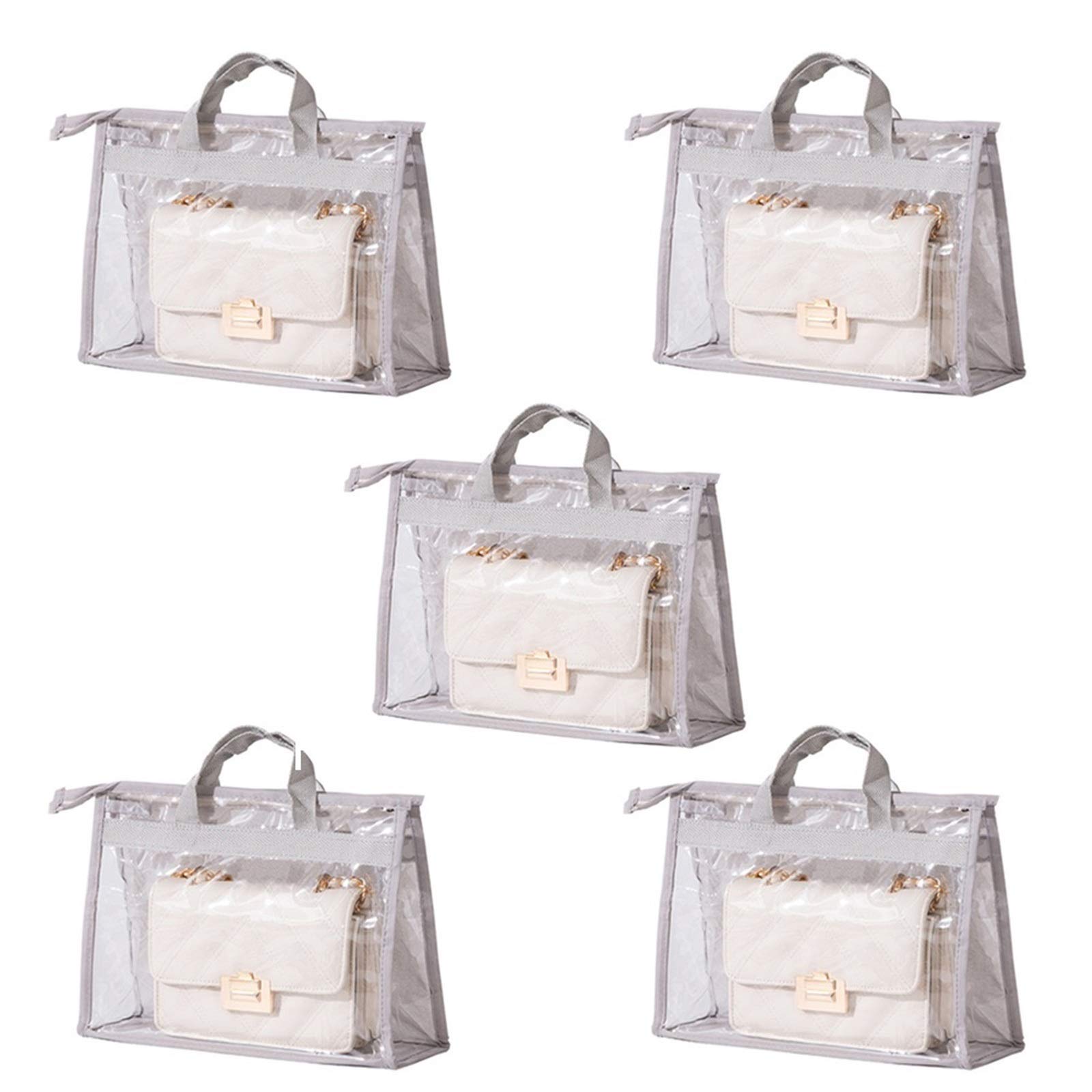 Sac de rangement peu encombrant pour sacs à main lot de 5 vitrines souples suspendre avec poignée