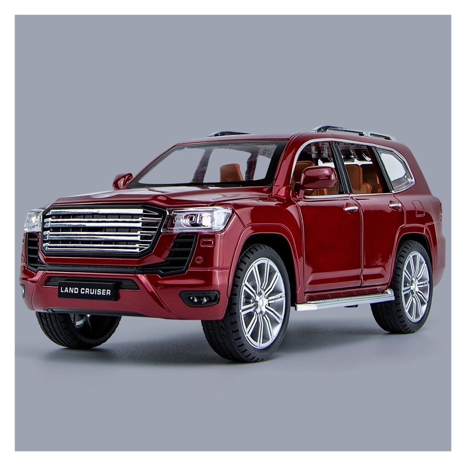 BANKOTO Diecast Car 1:24 For Land For Cruiser LC300 Alloy Car Model Diecasts Metal Vehicles Collectible(Red)