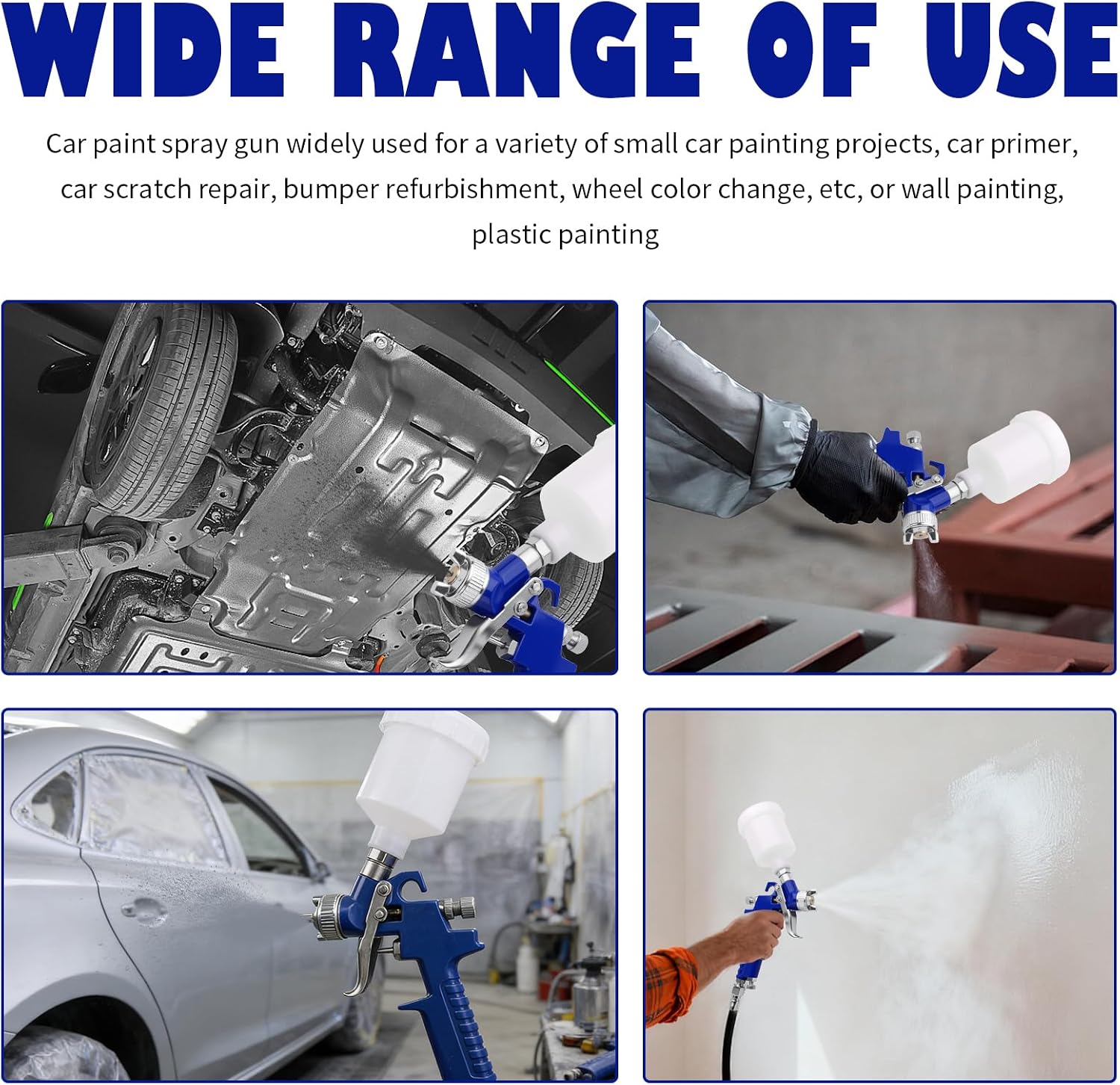 HVLP Spray Gun with 0.8mm Nozzle,Mini Gravity Feed Spray Paint Gun with Adjustable Valve,125cc Paint Cup,Professional Mini Paints Sprayer for Car Paints,Primer,Wall Painting