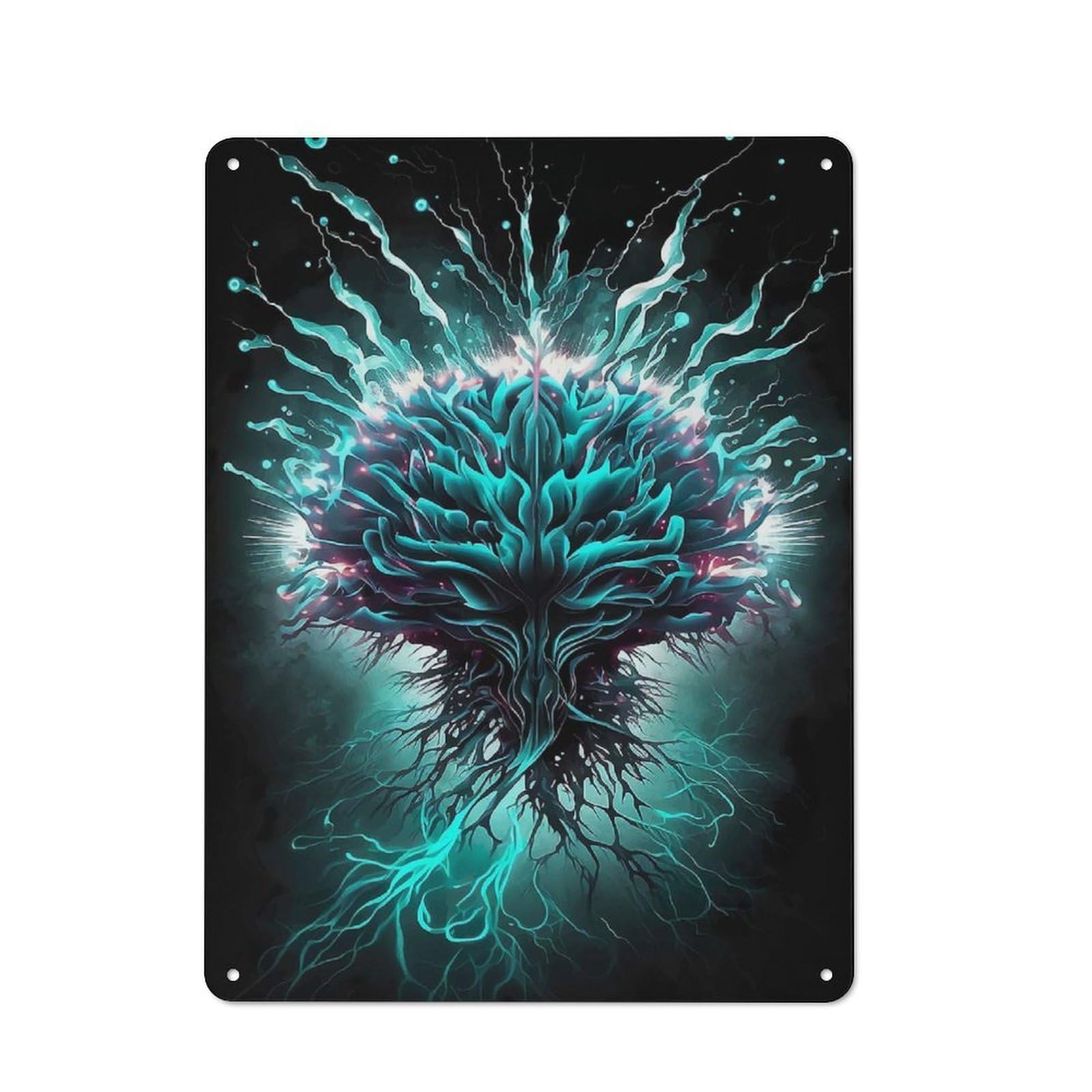 Junmoney Explosion Of Neurons Metal Wall Sign 40X30cm Featuring For Home Bar Wall, Suited To Bar Sign Collectors