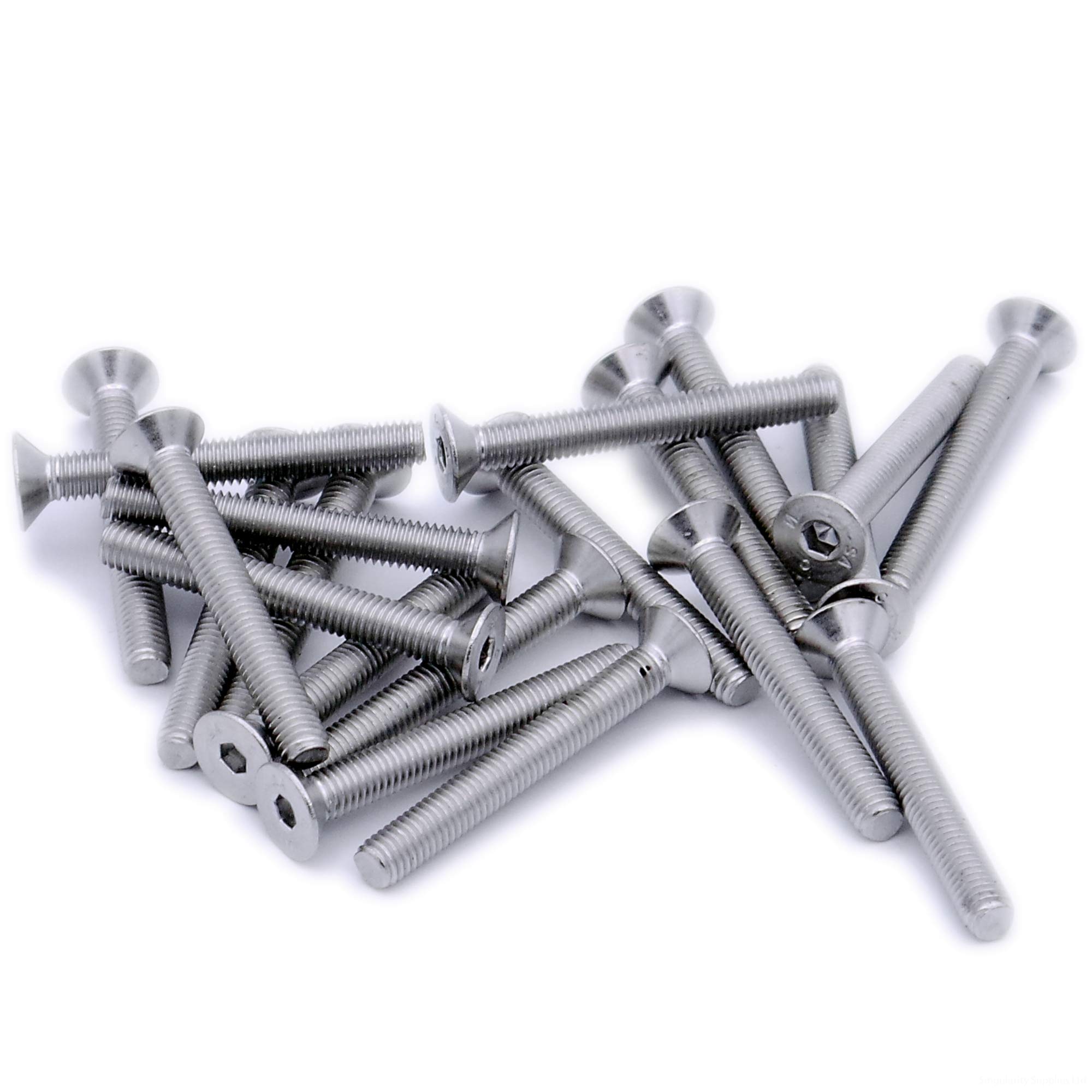 Singularity Supplies Silver M3 (3Mm X 25Mm) Hex Socket Countersunk Machine Screw (Bolt) - Stainless Steel (A2) (Pack Of 20)