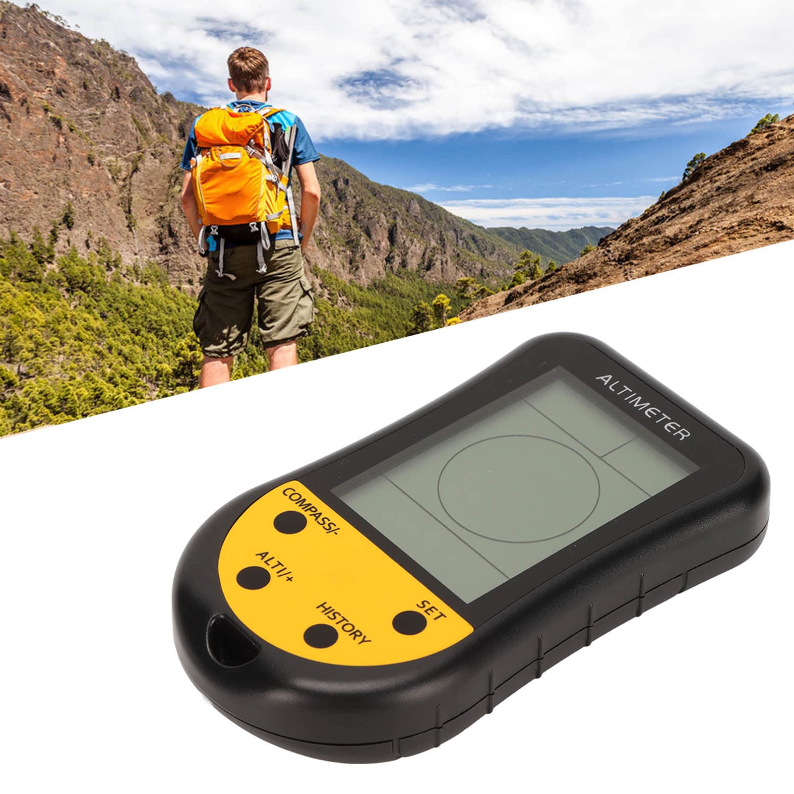 Altímetro Digital, Barómetro 8 en 1 Altímetro Termómetro Brújula Pronóstico del Tiempo Monitor Reloj Calendario para Senderismo Camping Escalada