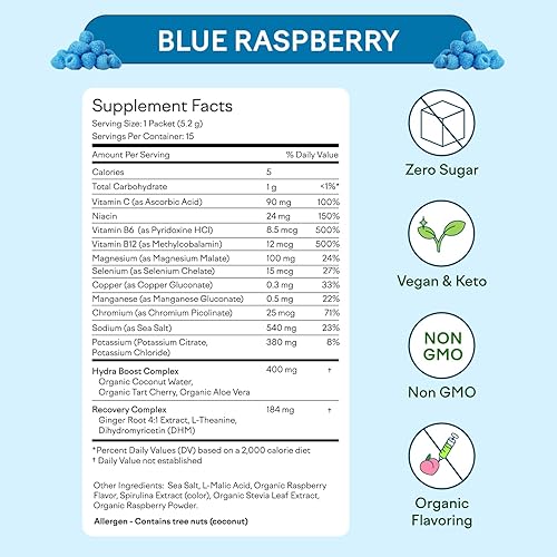 Miniatura 10 de Feel Goods Hydration Hero  Electrolitos de 1,000 mg  Sin azúcar  Frutas orgánicas  Multivitamínico  Paquetes de hidratación  Alivio de la resaca