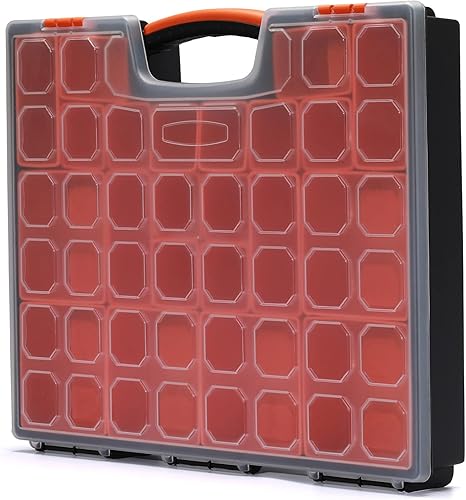 AIRTOON Caja de herramientas multiusos, organizador profesional con 24 compartimentos para contenedores, organizador de caja para hardware,