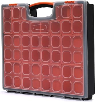 Multi-Purpose Toolbox, Professional Organizer with 24 Bin Compartments, Box Organizer for Hardware, Screws, Bolts, Nuts, Nails, Tools, Arts