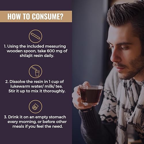 Miniatura 6 de Resina Shilajit Shilajit orgánica pura del Himalaya de 600 mg  Resina Shilajit del Himalaya con mezcla ayurvédica orgánica en alta potencia para