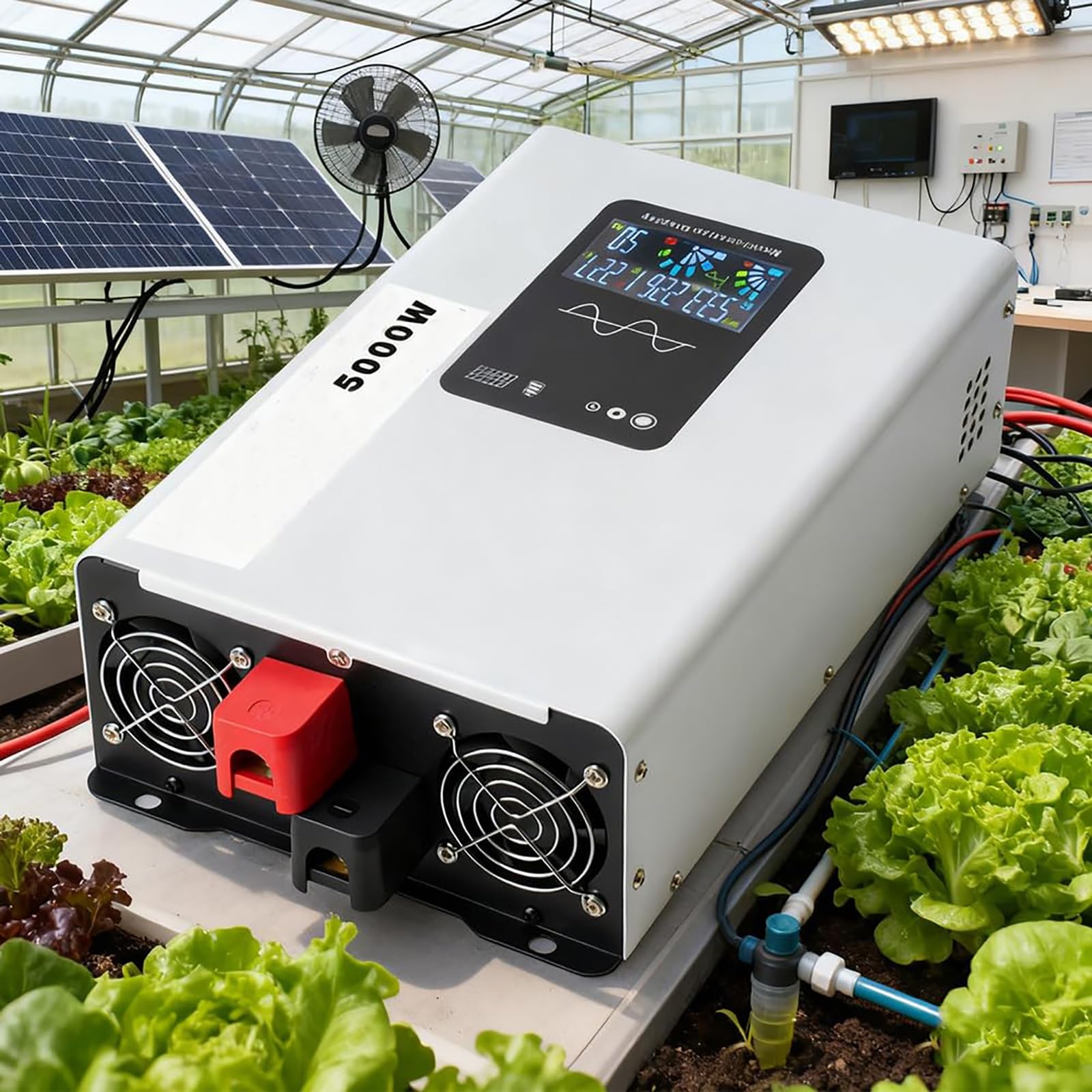 Inverter Solare Ad Alta Potenza Onda Sinusoidale Pura Convertitore Inverter | Convertitore Dc-Ac Con Display Lcd, Onda Sinusoidale Pura E Funzione Collegamento In Parallelo Per Casa, Camper, Camion(48V)
