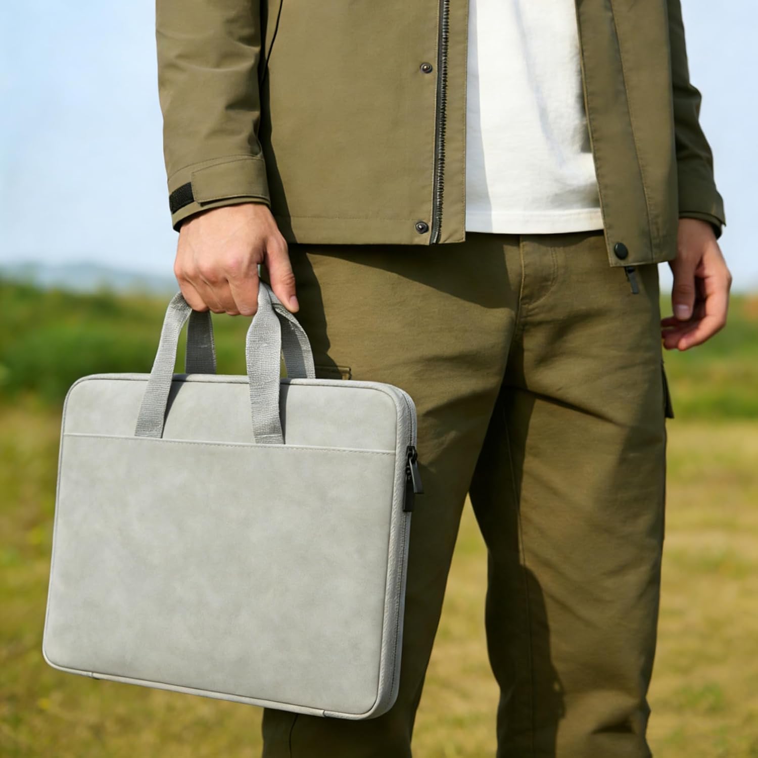 Lacdo Protective Laptop Case Sleeve for 16 inch New MacBook Pro M4/M3/M2/M1 Pro/Max A3403 A3186 A2991 A2780 A2485 A2141 2024-2019, 15 inch Microsoft Surface Laptop 7 6 5 4 3 Computer Bag, Gray - Image 2