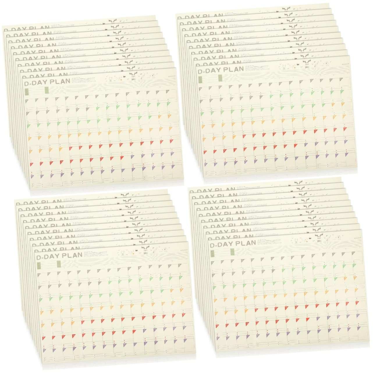 NUOBESTY 4 Ensembles Faire Le Calendrier Des Intérêts Planificateur Horaire Quotidien Tableau De Planification Agenda Quotidien Non Daté Liste Jour Papier Colorful 10 Feuilles * 4