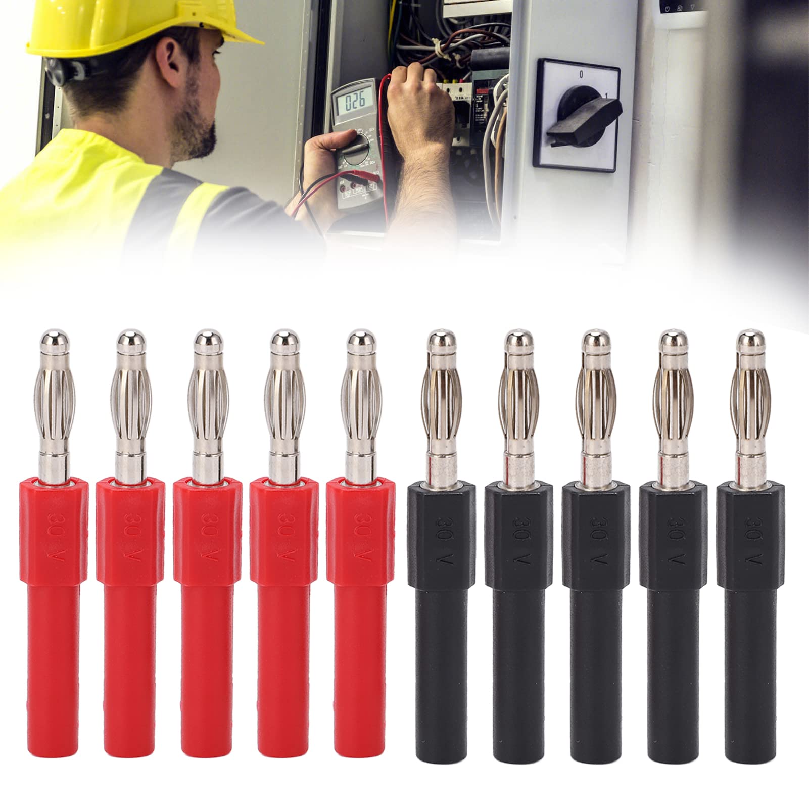 ZJchao Connettore a Banana 10A J.20012 4mm Maschio a 2mm Femmina, Alta Conduttività, Materiale Durevole, Prestazioni Stabili, Ampia Applicazione, Aspetto Squisito, Ideale per Varie Usi.