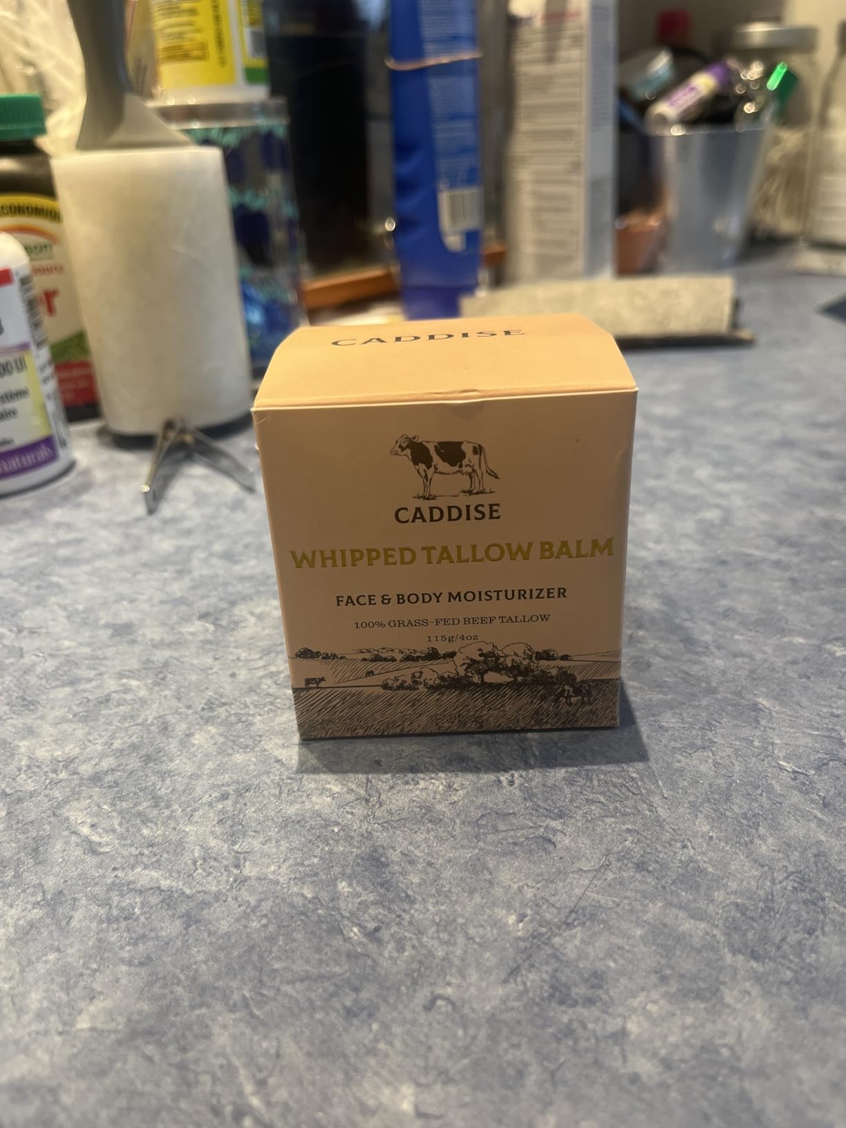 CADDISE Whipped Beef Tallow for Skin – 100% Grass-Fed Handmade Cream Moisturizer for Face & Body, Natural with Honey, Shea Butter, Jojoba Oil, Non-Greasy, Nourishing for Men, Women, Kids, 4 Oz