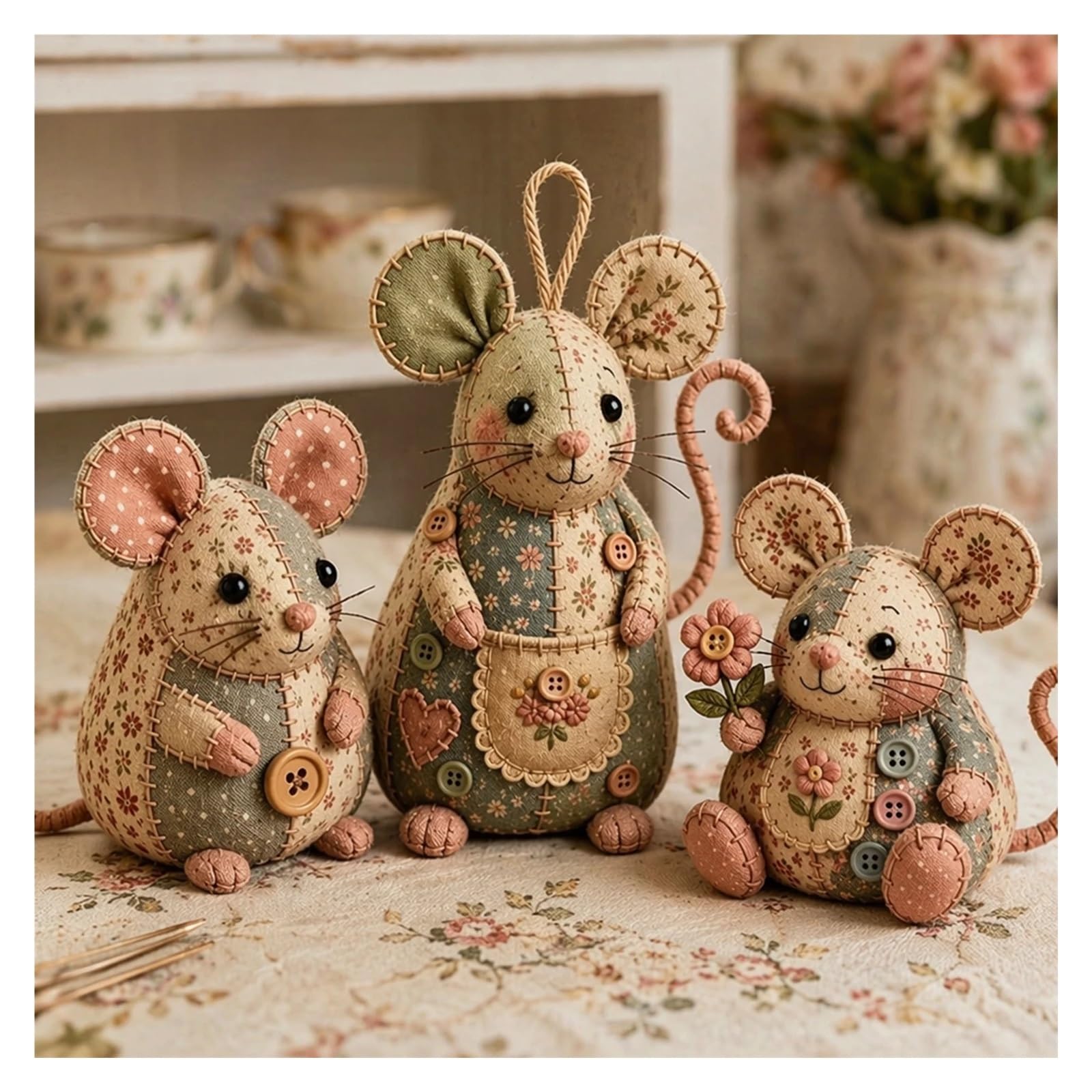 kit de tela para acolchar diy Juego de bricolaje artesanía animal retazos creativos 3 piezas