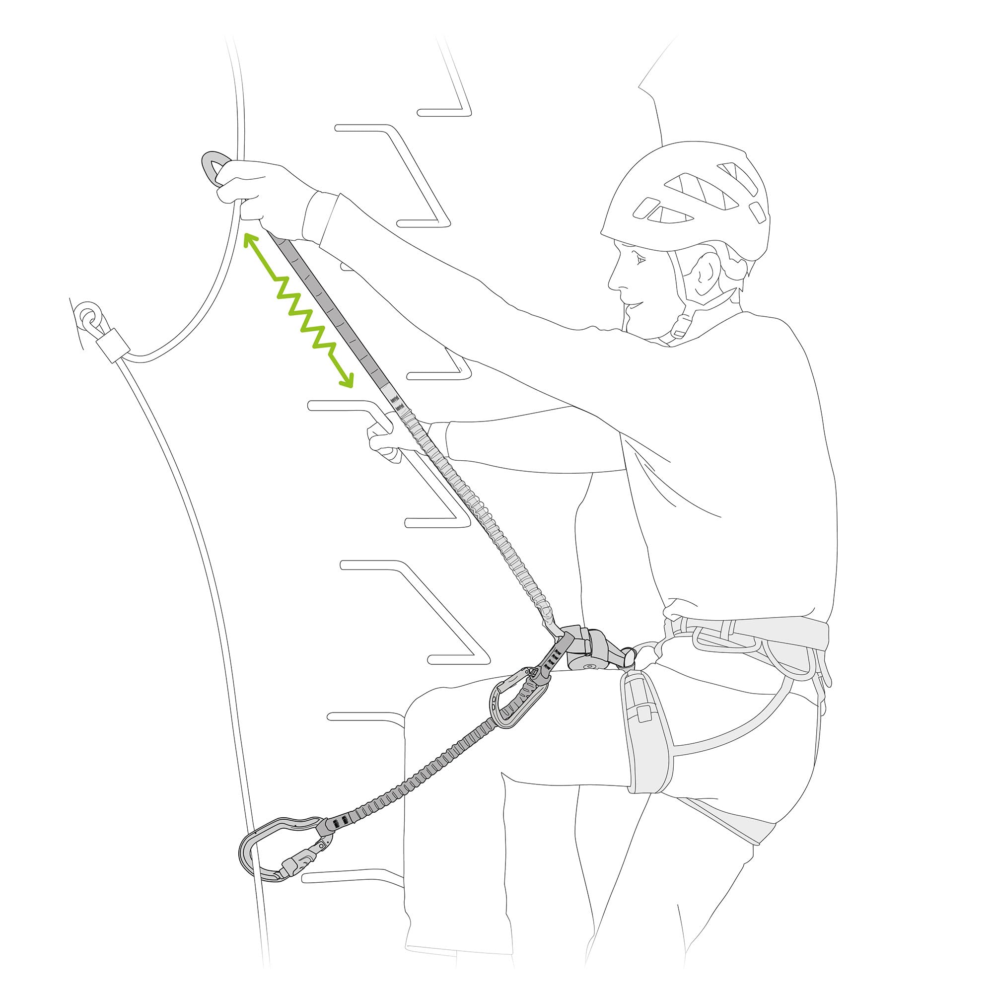PETZL - Longe de Via Ferrata Scorpio Vertigo - de 40 à 120 kg, Orange, 365 g