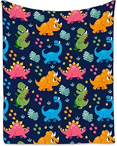 Dinosaur Blanket for Boys - Colorful Soft Fuzzy Throw Gifts - 30x40 Inches Cute Blankets for Couch & Office