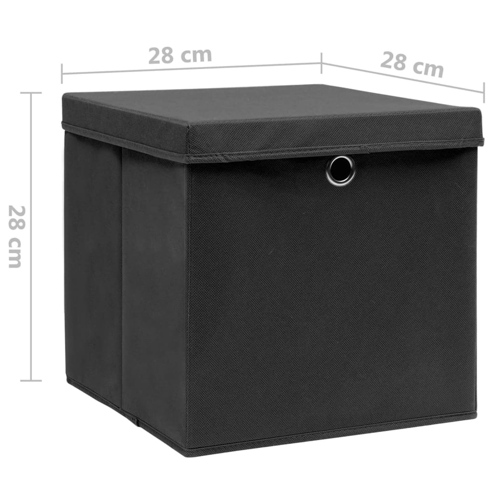 ShGaxin Aufbewahrungsboxen mit Deckeln 10 STK Spielzeugkiste, Aufbewahrungskiste, Kleideraufbewahrung, Kleideraufbewahrung & Organisation, 28x28x28 cm Schwarz