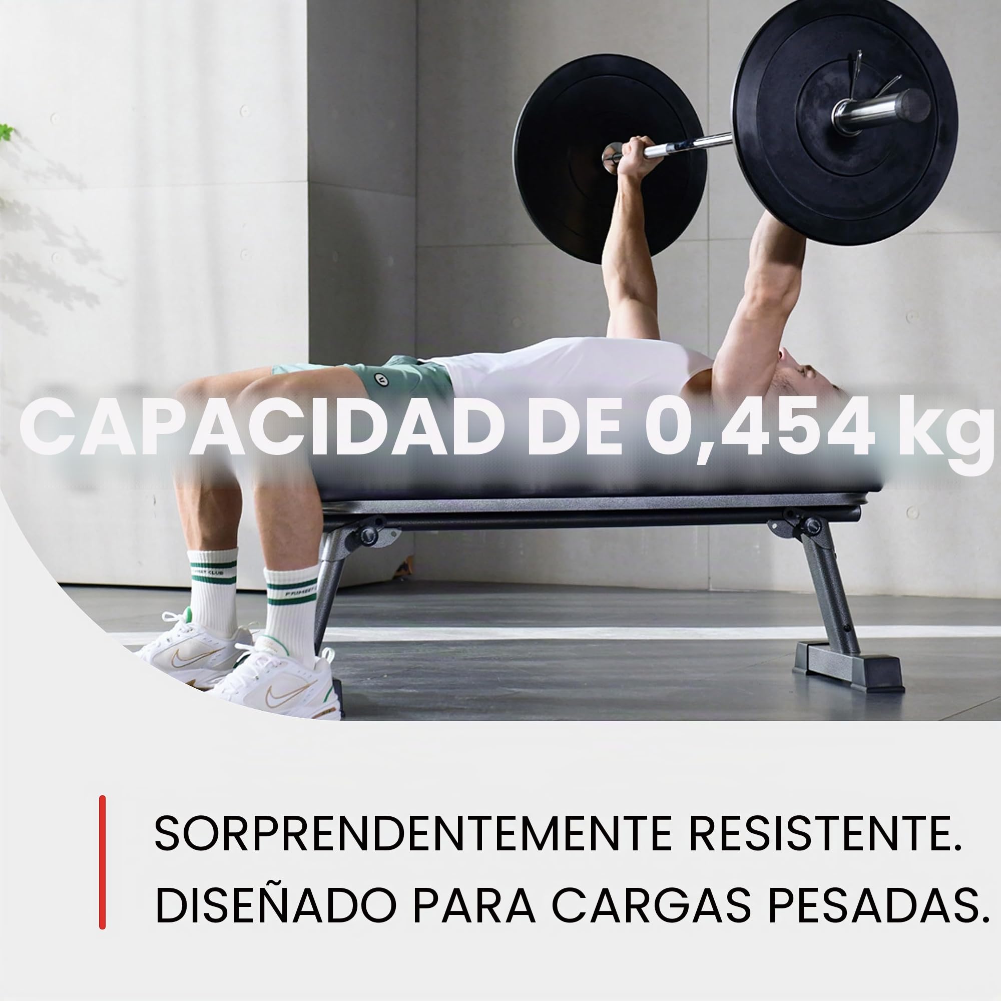 Banco plano plegable Finer Form de calidad profesional para ejercicios con pesas de musculación y fortalecimiento abdominal