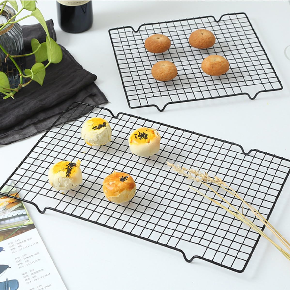 2pcs Cooling Rack Nonstick Carbon Steel for Kitchen Baking Cookies