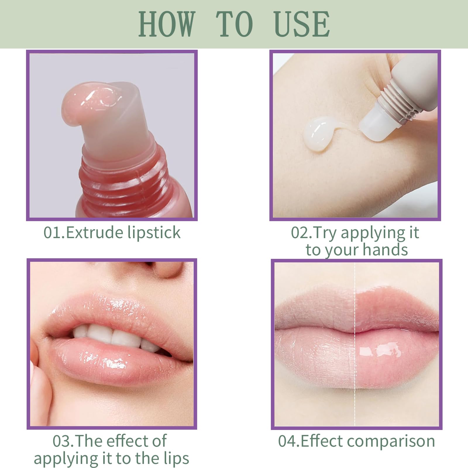 2 PCS Lip Balm, Natural Colored Moisturizing Gloss Oil Lipstick, not Sticky Perfect Shine Lip Care Oil, Moisture Lip Balm for Dry Lips - Image 4