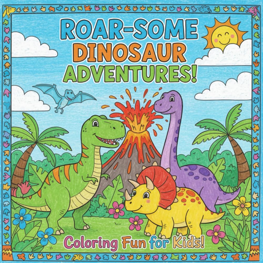 RoarSome Dinosaur Adventures: Coloring Book For Kids