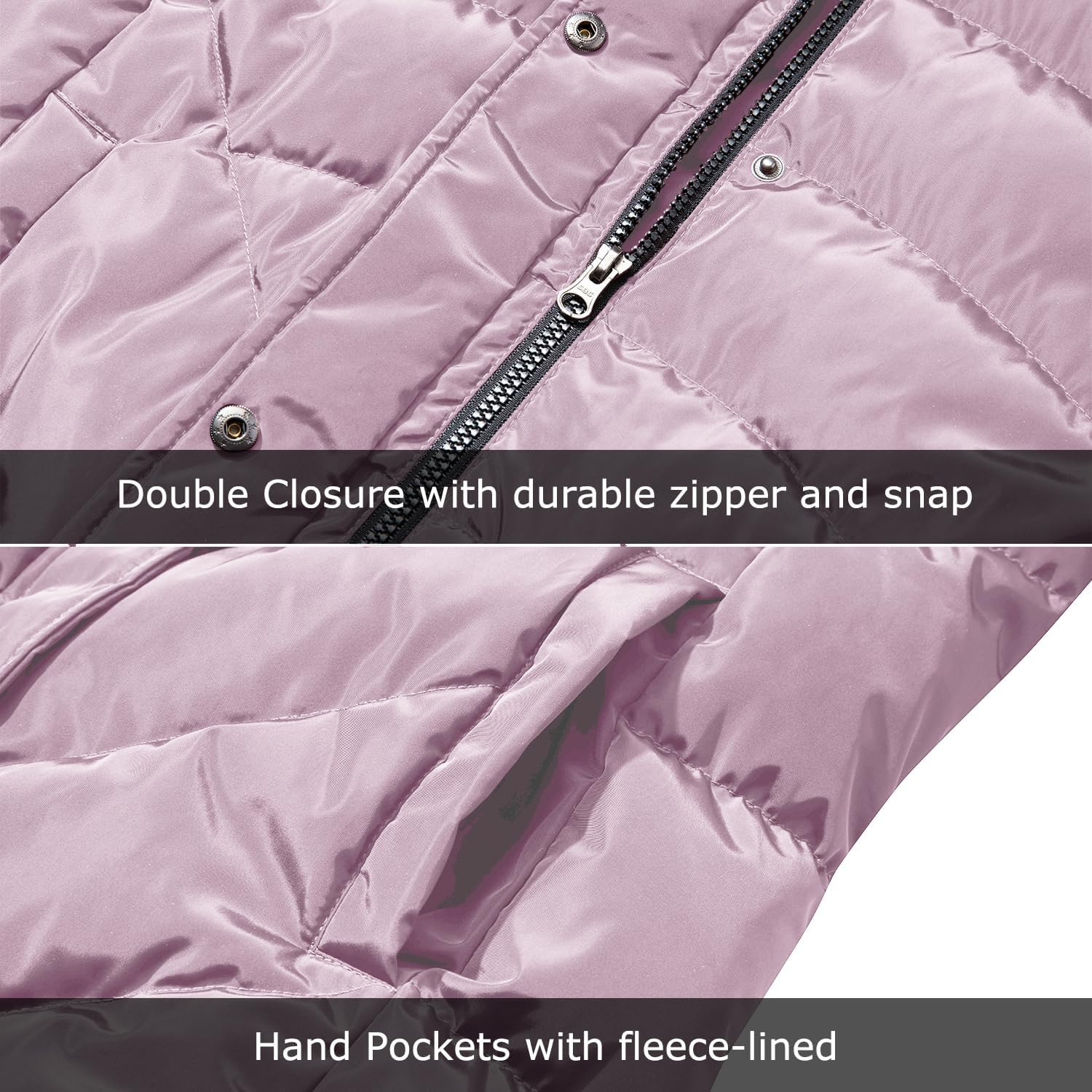 Women's Winter Thicken Coat Warm Long Puffer Jacket with Faux Fur Removable Hood Waterproof Insulated Jacket - Image 7