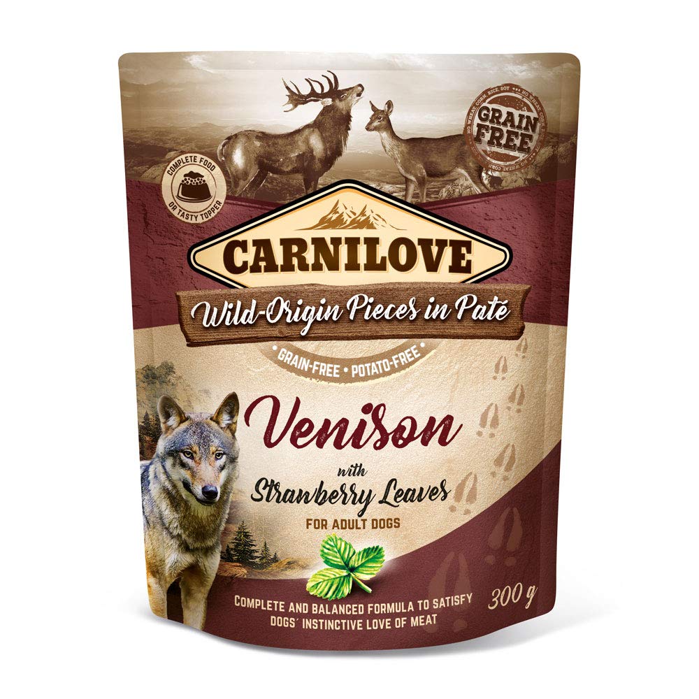Carnilove Dog Pate Pouch 300g - Venison with Strawberry
