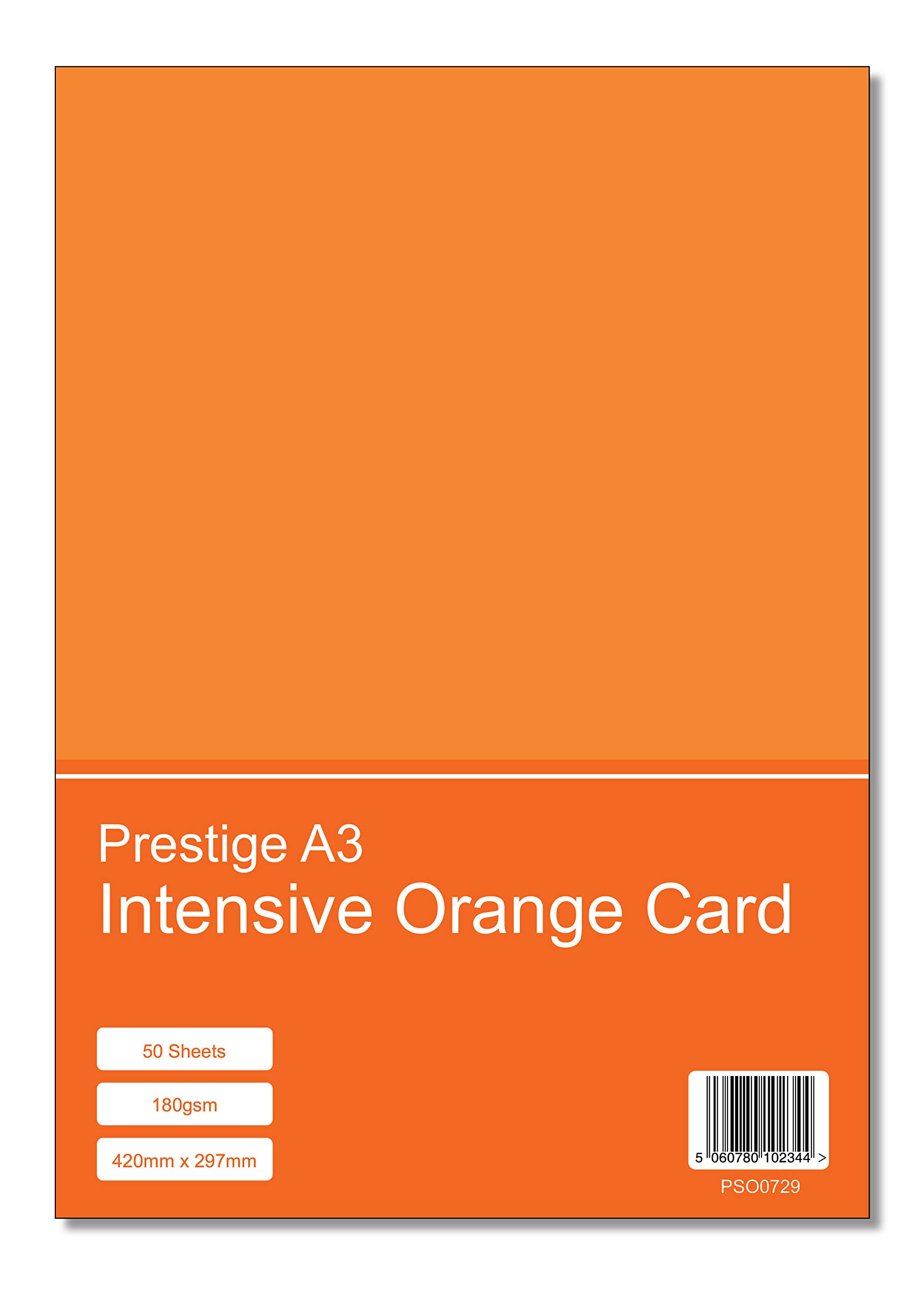 Prestige A3 Intensive Orange 180gsm Craft Card x 50 Sheets per Pack