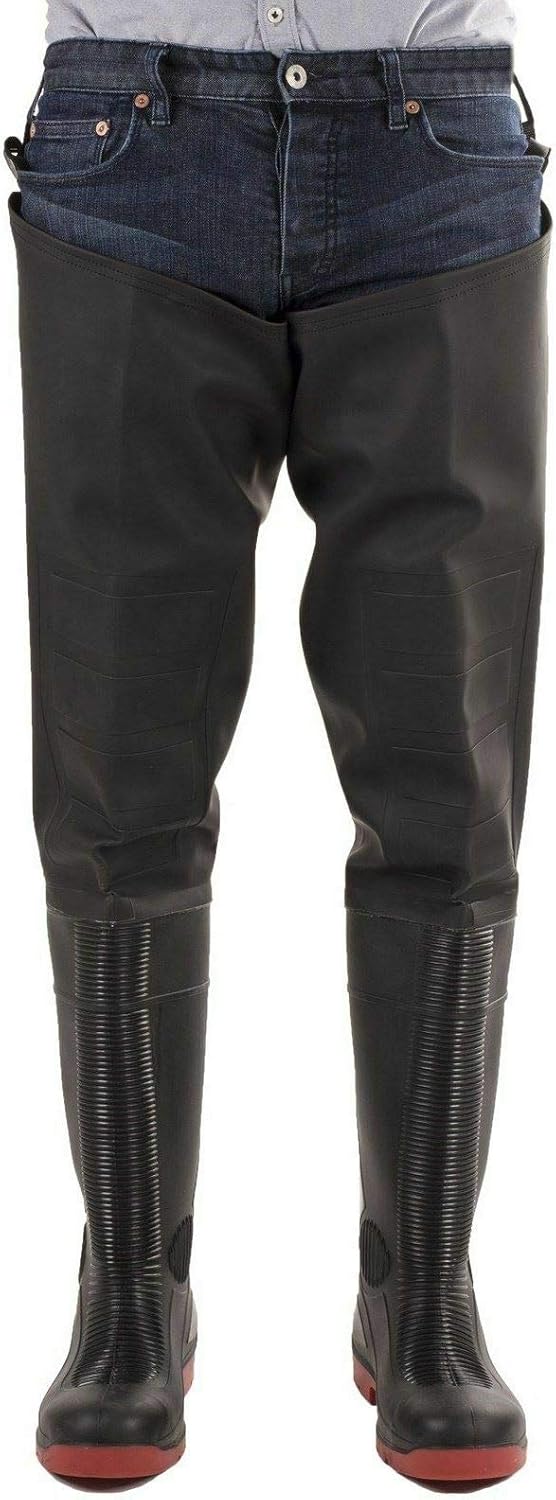 As1001tw Rhone Waterproof Thigh Safety Wader Black/Red UK6 EU40
