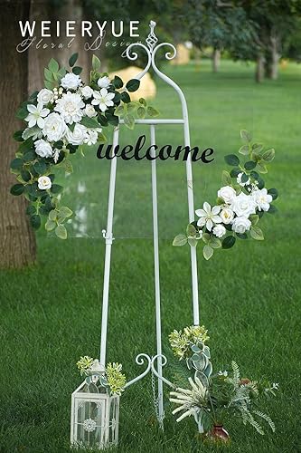 Miniatura 3 de Paquete de 2 flores artificiales, flores de boda, boda, banquete, fiesta, entrada de recepción y decoración de fondo (blanco lechero)