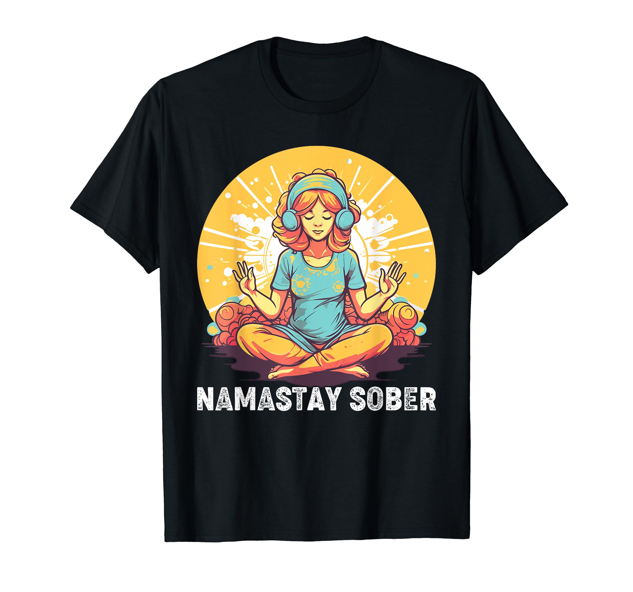 Yoga Meditate Exhale Inhale Tipsy Drinking Namastay Sober T-Shirt
