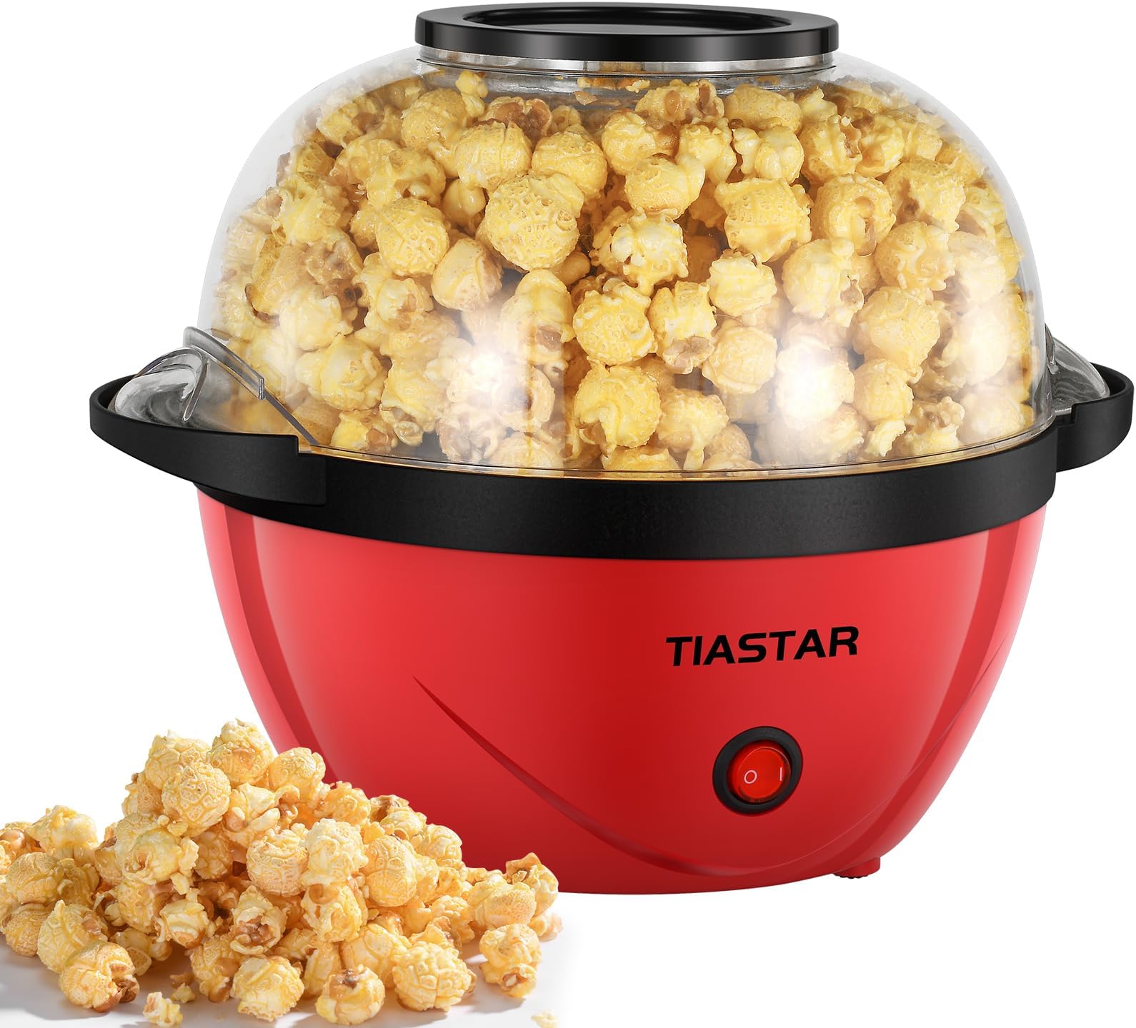 Tiastar Popcorn Maker, Electric Stirring Popcorn Machine 450W, One Touch Popcorn Maker Machine